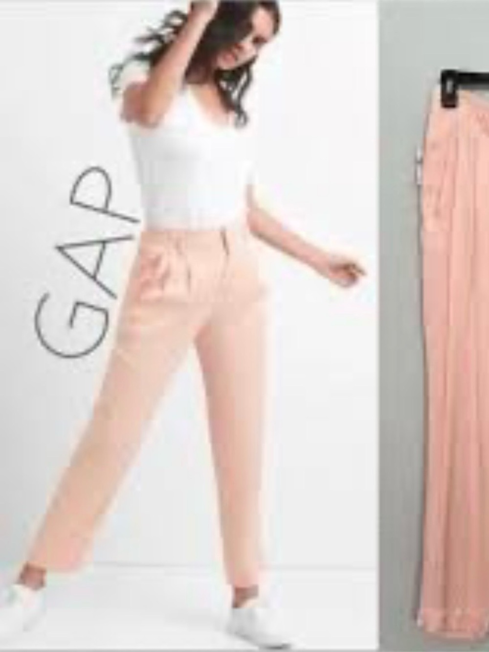 GAP SATIN DRAPEY TROUSER PANTS EVENING SAND PINK HIGH WAIST SZ 6 NWT